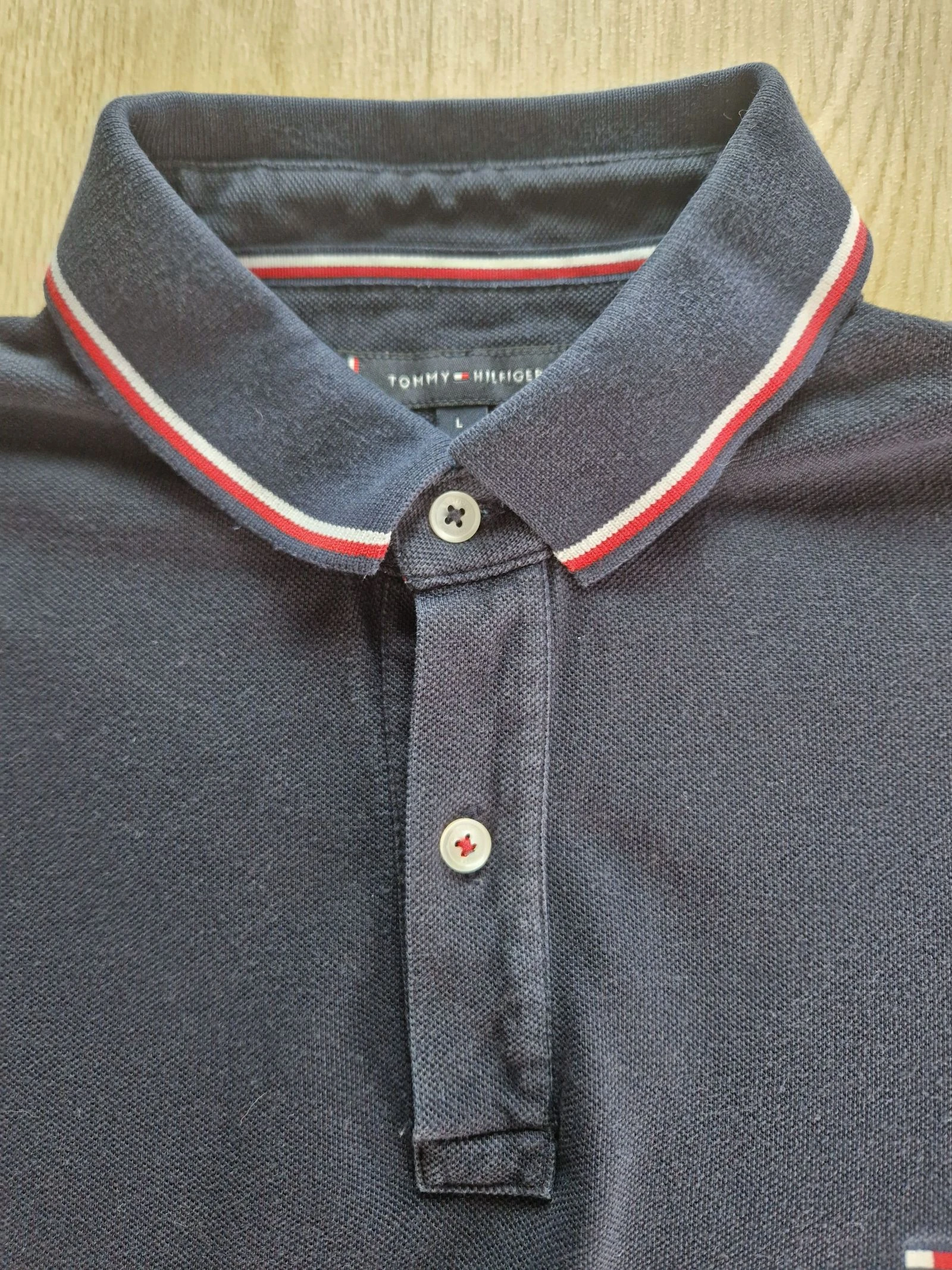 Polo Tommy Hilfiger hombre azul marino Slim Fit talla L algodón orgánico – photo 4